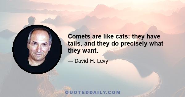 Comets are like cats: they have tails, and they do precisely what they want.