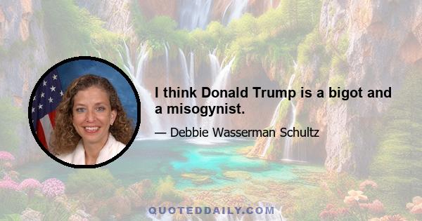 I think Donald Trump is a bigot and a misogynist.