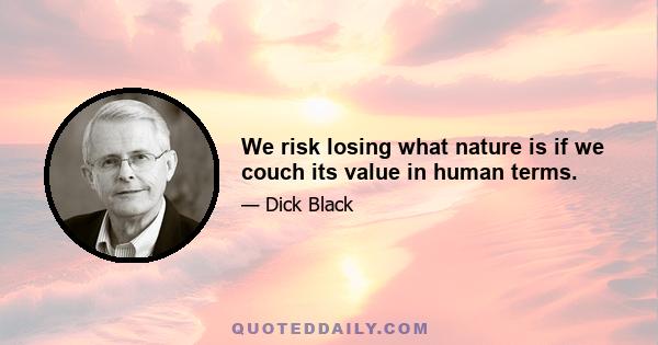 We risk losing what nature is if we couch its value in human terms.