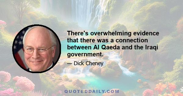 There's overwhelming evidence that there was a connection between Al Qaeda and the Iraqi government.