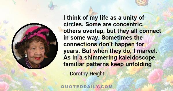 I think of my life as a unity of circles. Some are concentric, others overlap, but they all connect in some way. Sometimes the connections don't happen for years. But when they do, I marvel. As in a shimmering