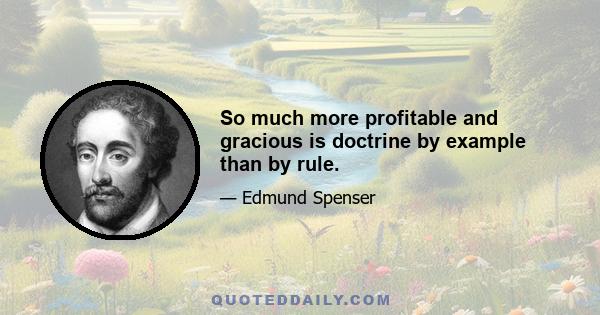 So much more profitable and gracious is doctrine by example than by rule.