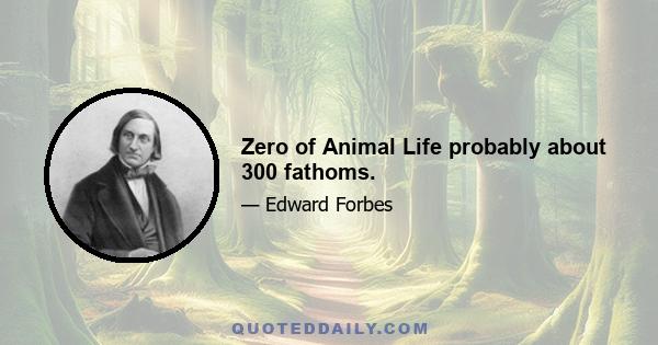 Zero of Animal Life probably about 300 fathoms.