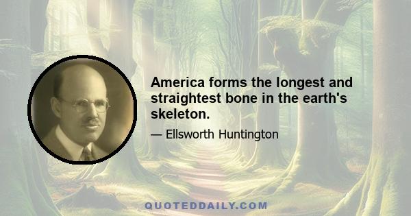 America forms the longest and straightest bone in the earth's skeleton.