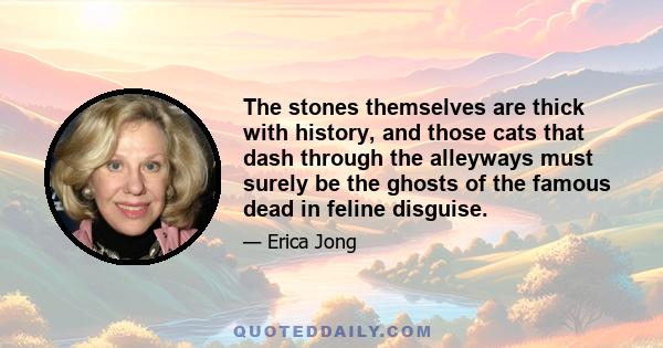 The stones themselves are thick with history, and those cats that dash through the alleyways must surely be the ghosts of the famous dead in feline disguise.