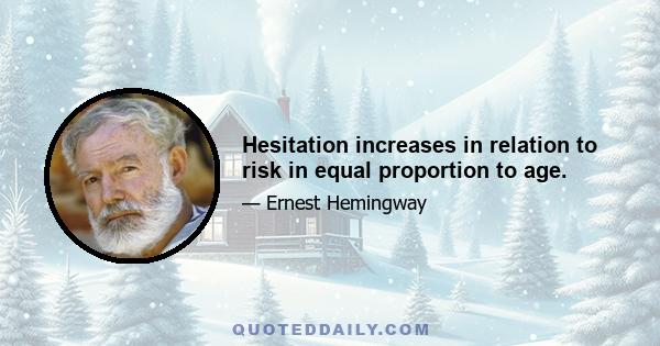 Hesitation increases in relation to risk in equal proportion to age.