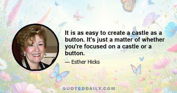 It is as easy to create a castle as a button. It's just a matter of whether you're focused on a castle or a button.