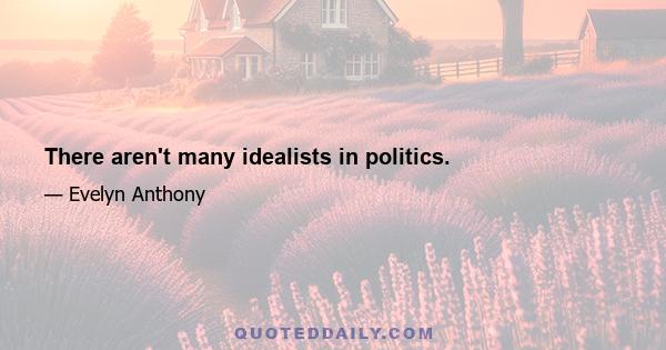 There aren't many idealists in politics.