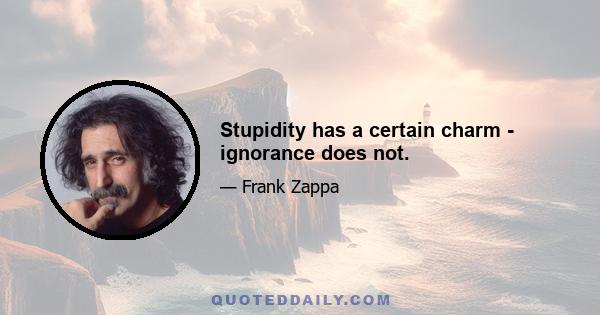 Stupidity has a certain charm - ignorance does not.