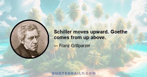 Schiller moves upward. Goethe comes from up above.