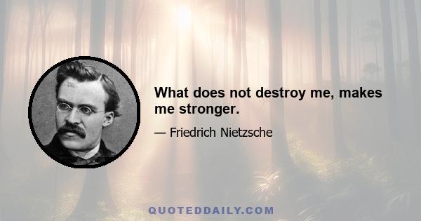 What does not destroy me, makes me stronger.