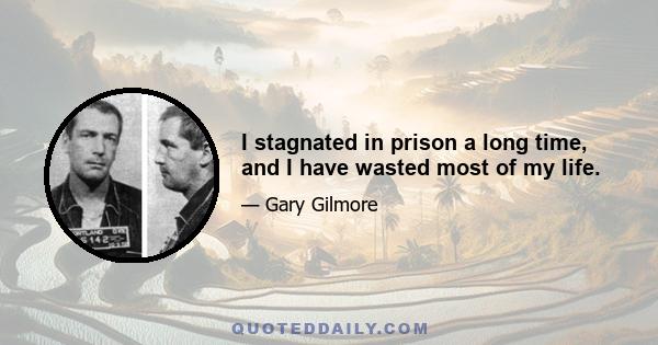 I stagnated in prison a long time, and I have wasted most of my life.