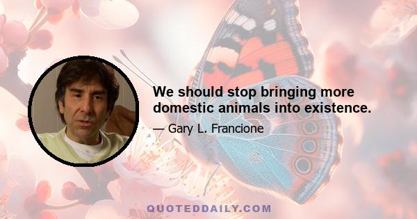 We should stop bringing more domestic animals into existence.