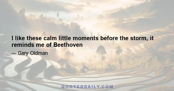 I like these calm little moments before the storm, it reminds me of Beethoven