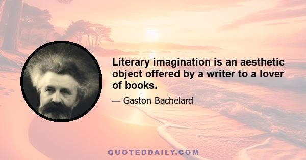 Literary imagination is an aesthetic object offered by a writer to a lover of books.