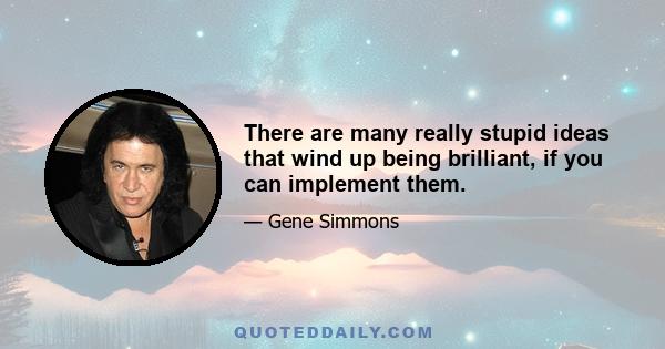 There are many really stupid ideas that wind up being brilliant, if you can implement them.