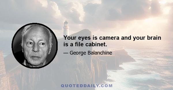 Your eyes is camera and your brain is a file cabinet.