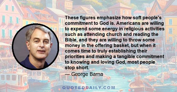 These figures emphasize how soft people's commitment to God is. Americans are willing to expend some energy in religious activities such as attending church and reading the Bible, and they are willing to throw some