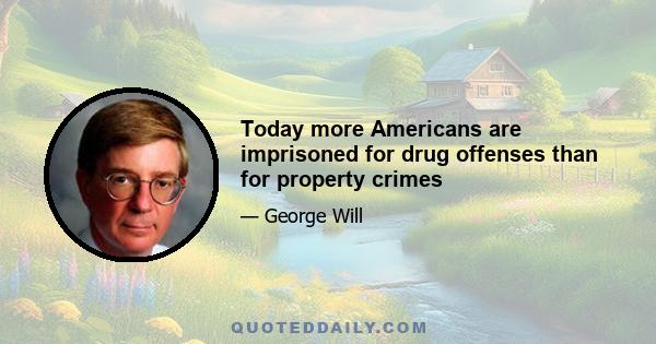 Today more Americans are imprisoned for drug offenses than for property crimes