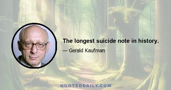 The longest suicide note in history.