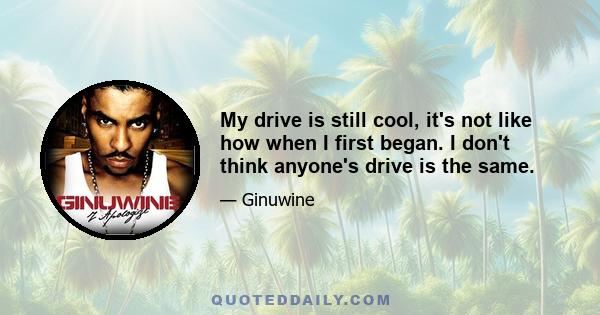 My drive is still cool, it's not like how when I first began. I don't think anyone's drive is the same.