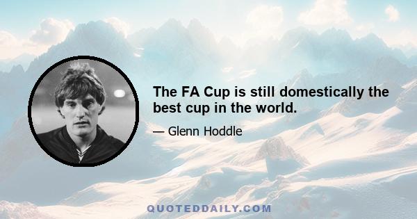 The FA Cup is still domestically the best cup in the world.