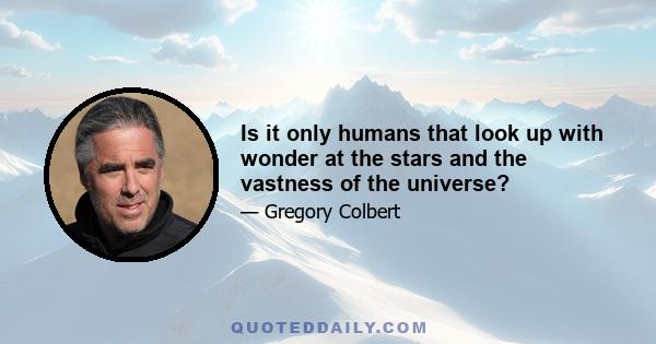 Is it only humans that look up with wonder at the stars and the vastness of the universe?