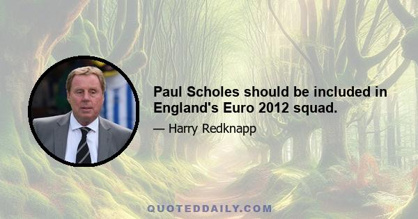 Paul Scholes should be included in England's Euro 2012 squad.