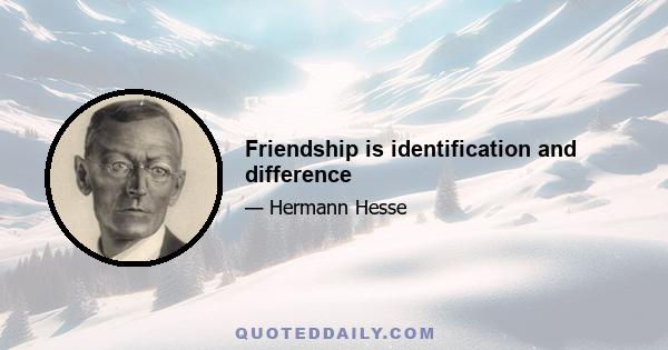 Friendship is identification and difference