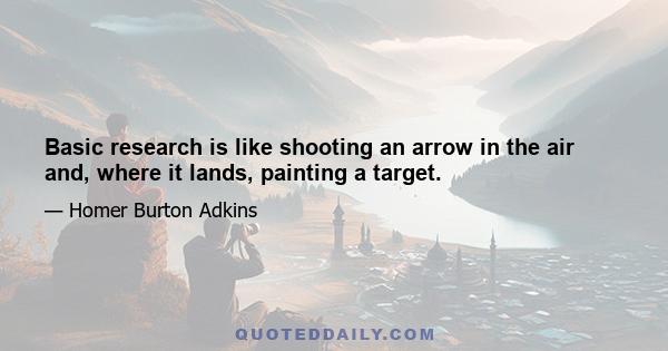 Basic research is like shooting an arrow in the air and, where it lands, painting a target.