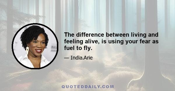 The difference between living and feeling alive, is using your fear as fuel to fly.