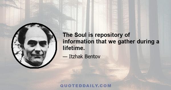 The Soul is repository of information that we gather during a lifetime.