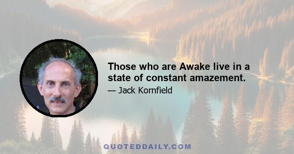 Those who are Awake live in a state of constant amazement.