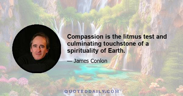 Compassion is the litmus test and culminating touchstone of a spirituality of Earth.