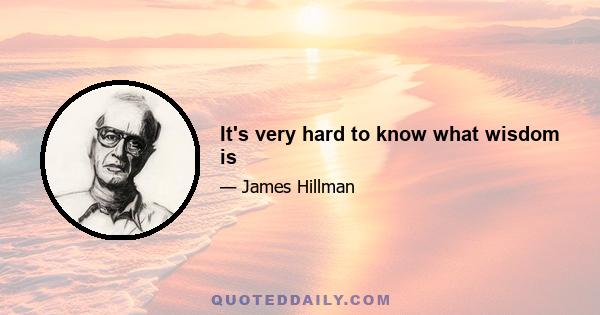 It's very hard to know what wisdom is