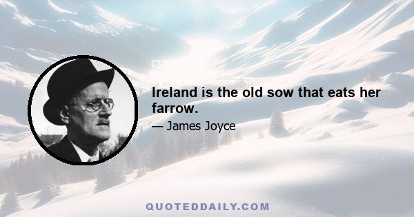 Ireland is the old sow that eats her farrow.