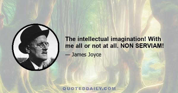 The intellectual imagination! With me all or not at all. NON SERVIAM!