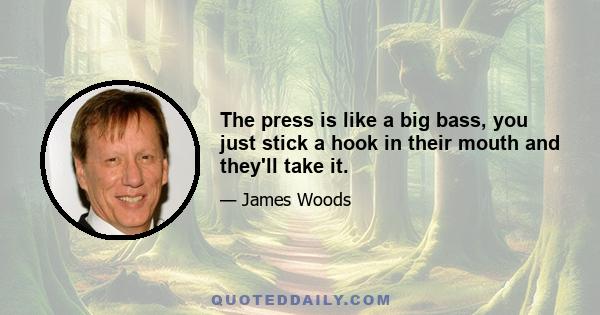 The press is like a big bass, you just stick a hook in their mouth and they'll take it.