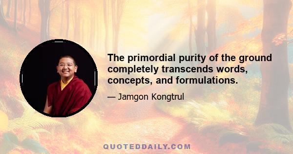 The primordial purity of the ground completely transcends words, concepts, and formulations.