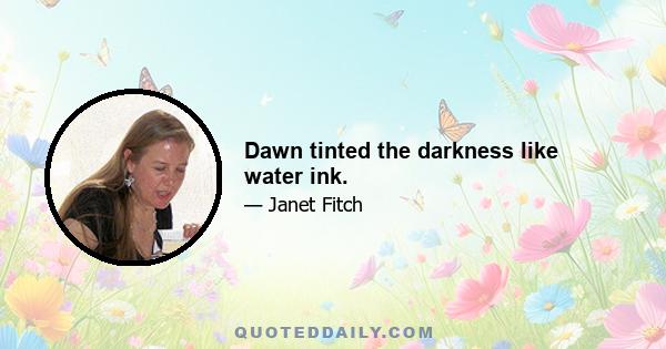 Dawn tinted the darkness like water ink.