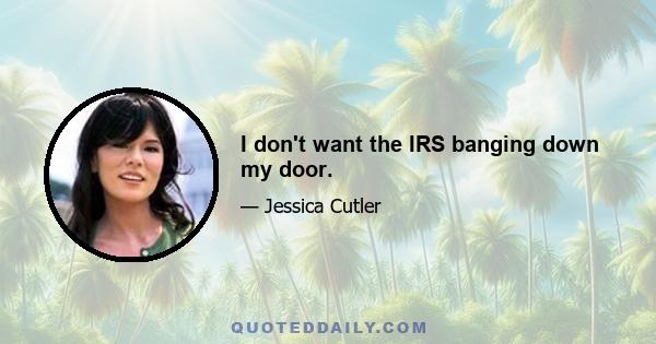 I don't want the IRS banging down my door.