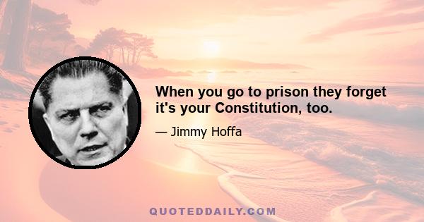 When you go to prison they forget it's your Constitution, too.