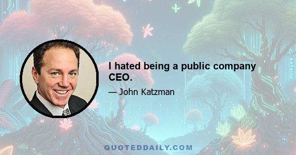 I hated being a public company CEO.