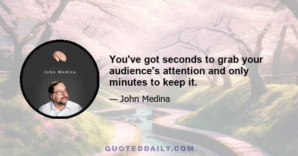 You've got seconds to grab your audience's attention and only minutes to keep it.