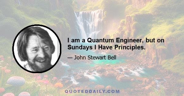 I am a Quantum Engineer, but on Sundays I Have Principles.