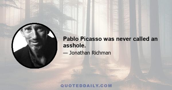 Pablo Picasso was never called an asshole.