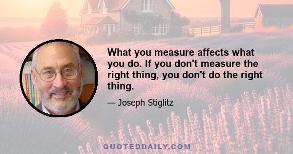 What you measure affects what you do. If you don't measure the right thing, you don't do the right thing.