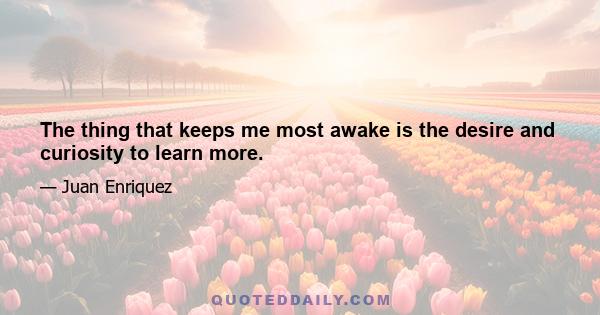 The thing that keeps me most awake is the desire and curiosity to learn more.