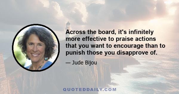 Across the board, it's infinitely more effective to praise actions that you want to encourage than to punish those you disapprove of.