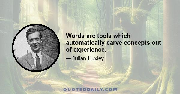 Words are tools which automatically carve concepts out of experience.